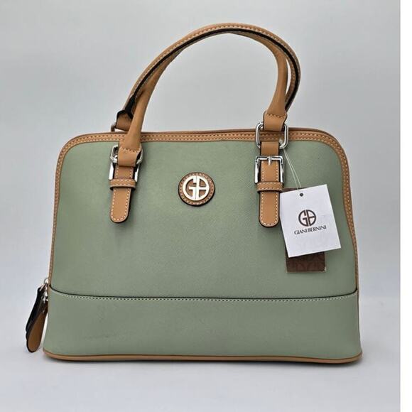 Giani Bernini Saffiano Dome Satchel Green Shoulder Bag Purse MSRP $ 99.5 - Picture 3 of 9